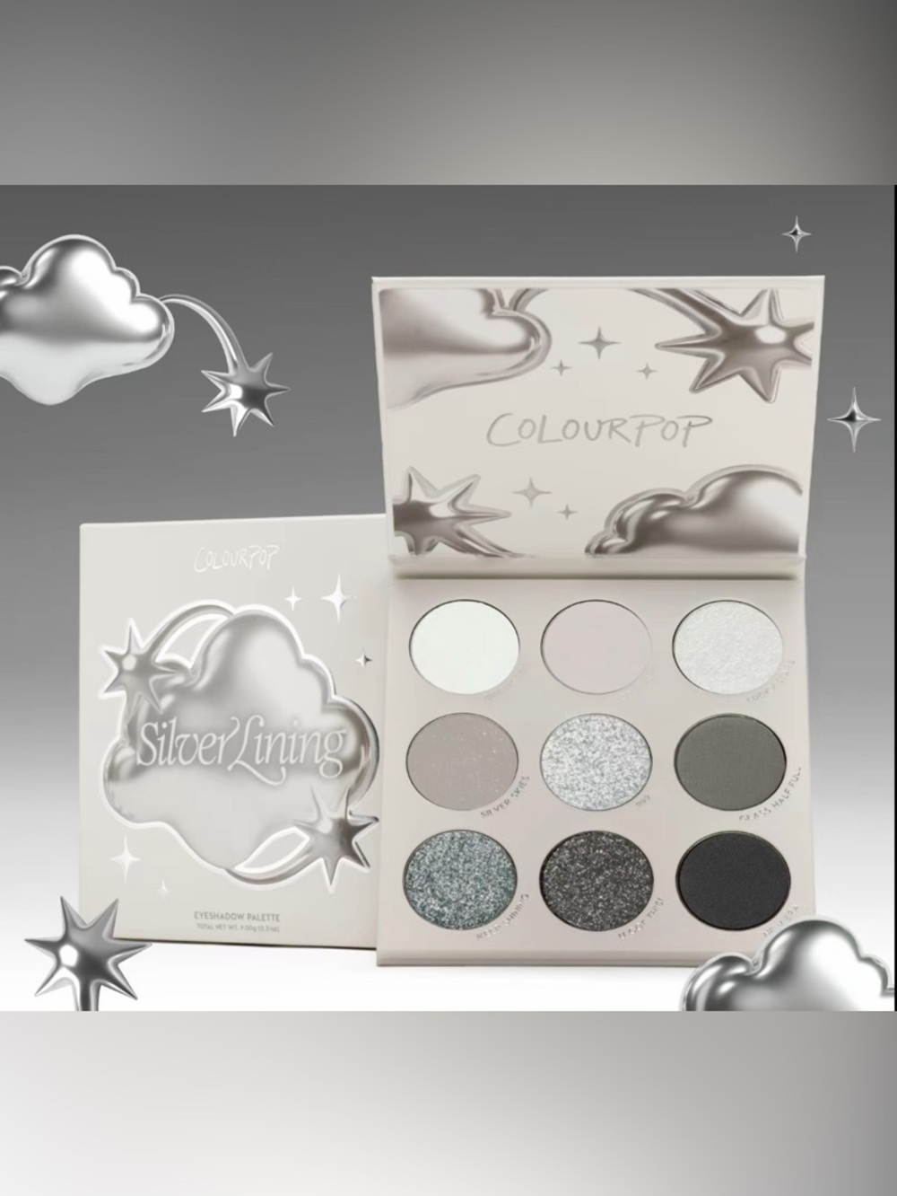 ColourPop Silver Lining Eyeshadow Palette - Silver, Gray & White Shades